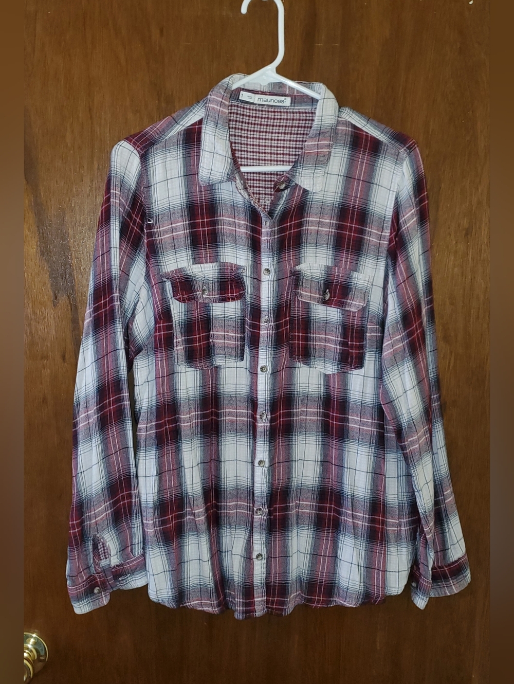 Maurices Plus Sz 1 Plaid Button Down Shirt